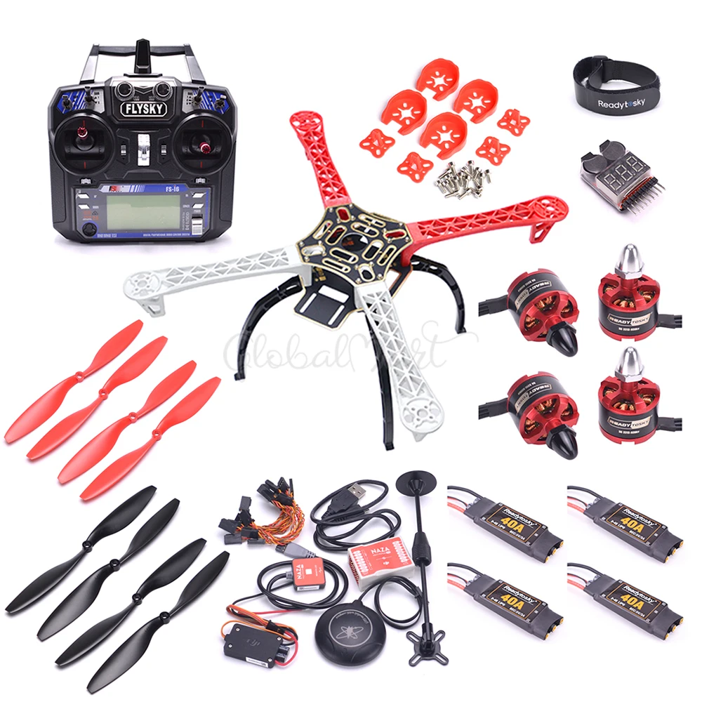 F450 450mm PCB Quadcopter Frame Kit w/ NAZA M Lite Flight Controller M8N 8N GPS 40A 2-4S ESC 2212 920KV Motor / Flysky i6 FS-i6