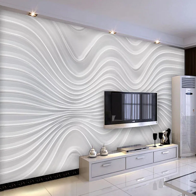 

Custom Mural Wallpaper Modern Simple Stereo Abstract Curves Line Wallpaper Living Room TV Sofa Hotel Background Wall 3D Stickers