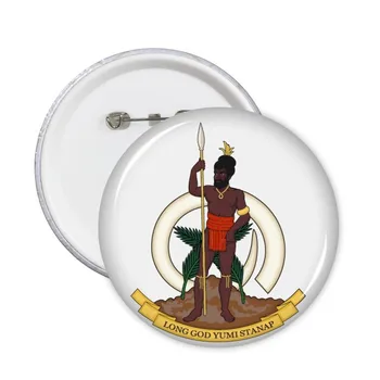 

Vanuatu Oceania National Emblem Round Pins Badge Button Clothing Decoration Gift 5pcs