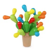 1 Набор в сборке, деревянный кактус, строительные блоки, игрушка сделай сам, Ранние развивающие игрушки, Монтессори, материал, обучающие средства, детские игрушки