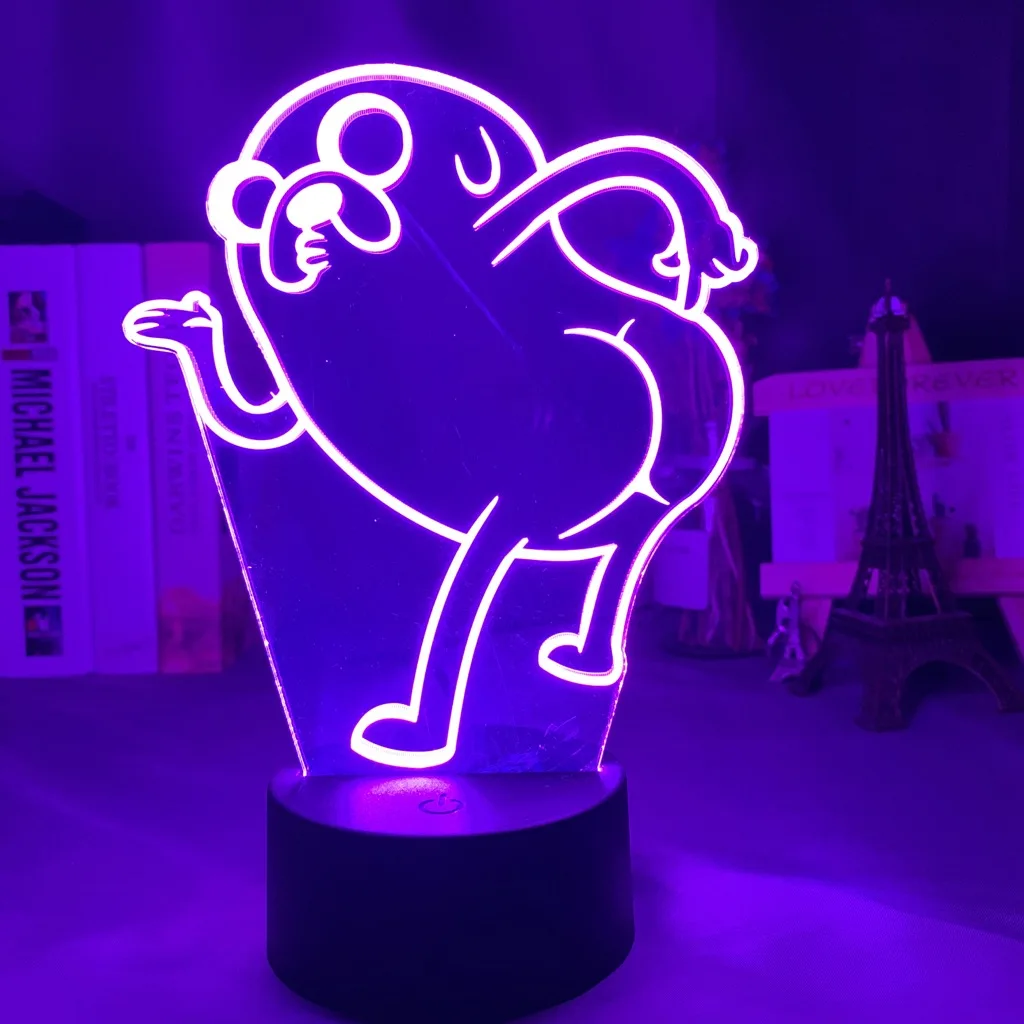 

Adventure Time Jake The Dog Bend Over Figure Led Night Light for Child Bedroom Decoration Touch Sensor Desk 3d Lamp Kids Gift