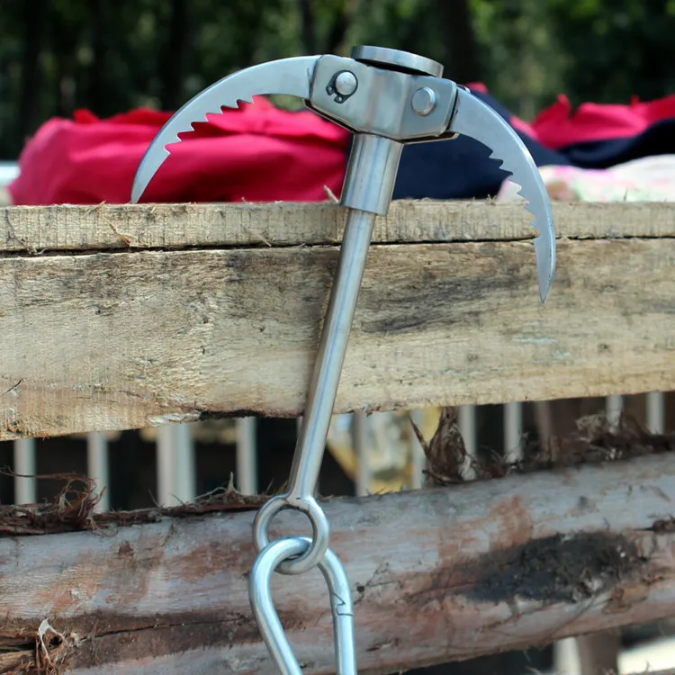 Cena Wysokiej jakości stal nierdzewna hak składany Survival Claw wielofunkcyjny odkryty Camping piesze wycieczki wspinaczka akcesoria