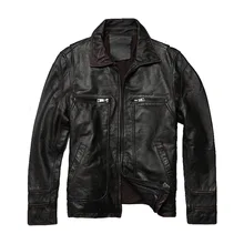 Новинка, Мужская Ретро винтажная коричневая куртка из натуральной кожи, модные мотоциклетные куртки, толстые зимние пальто из воловьей кожи