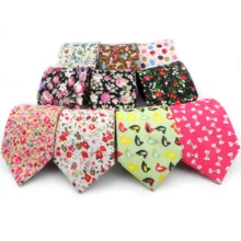 Модный винтажный мужской галстук с цветочным принтом, хлопок, Классический мужской галстук с принтом, деловой Повседневный галстук, дизайнерский галстук-бабочка, подарок