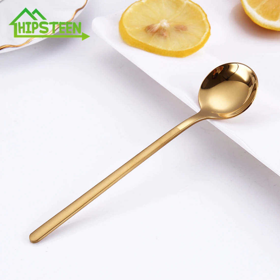 HIPSTEEN, 3 шт., ложка из нержавеющей стали с длинной ручкой, ложка для льда, кофейная чайная ложка, столовые ложки для дома, кухни, размер 13 см, 3 цвета