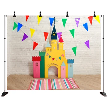 

Acejoker Birthday Party Backdrop Brick Wall Decoration Castle Baby Shower Photography Background Vinyl Studio
