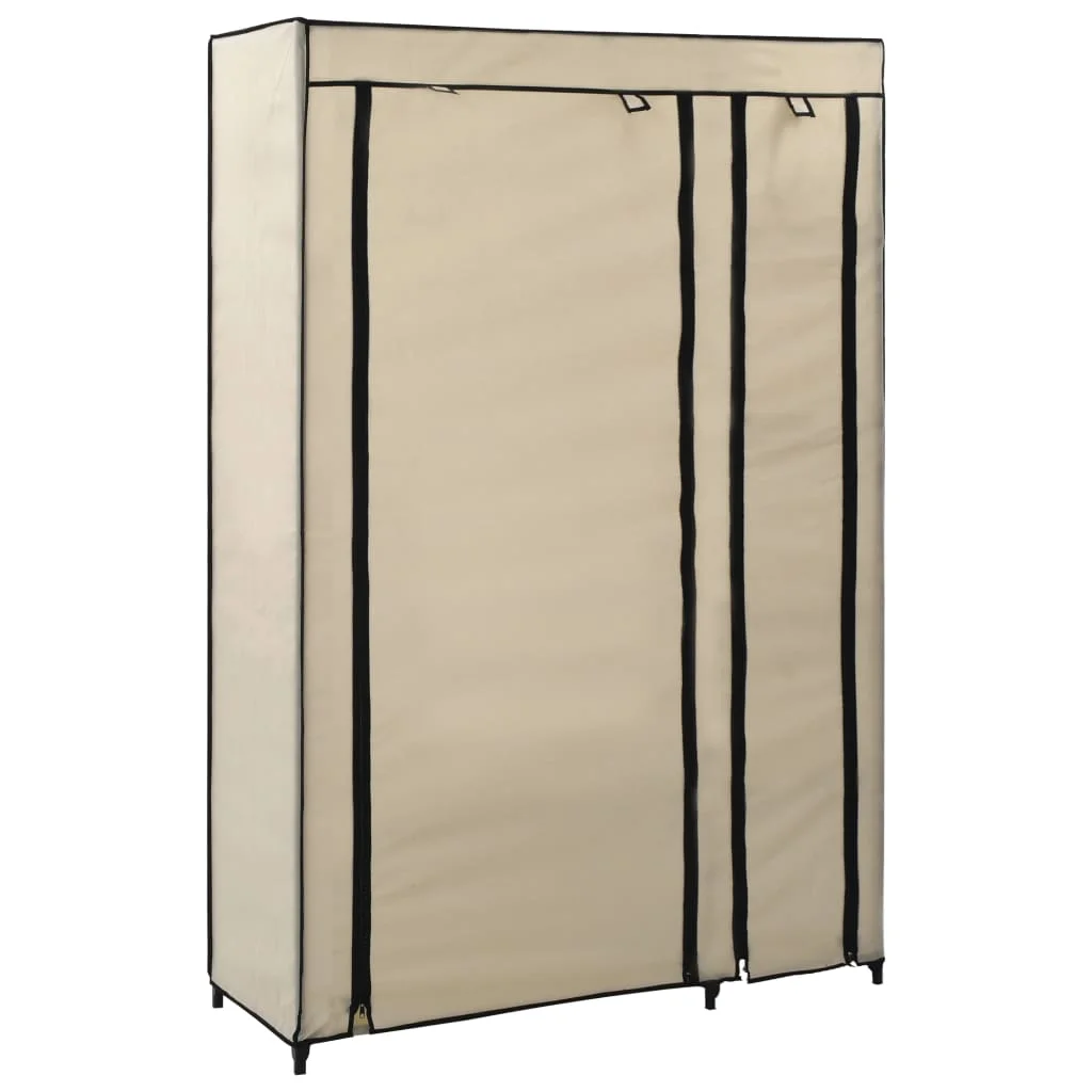 

vidaXL Armario plegable de tela color crema 110x45x175 cm