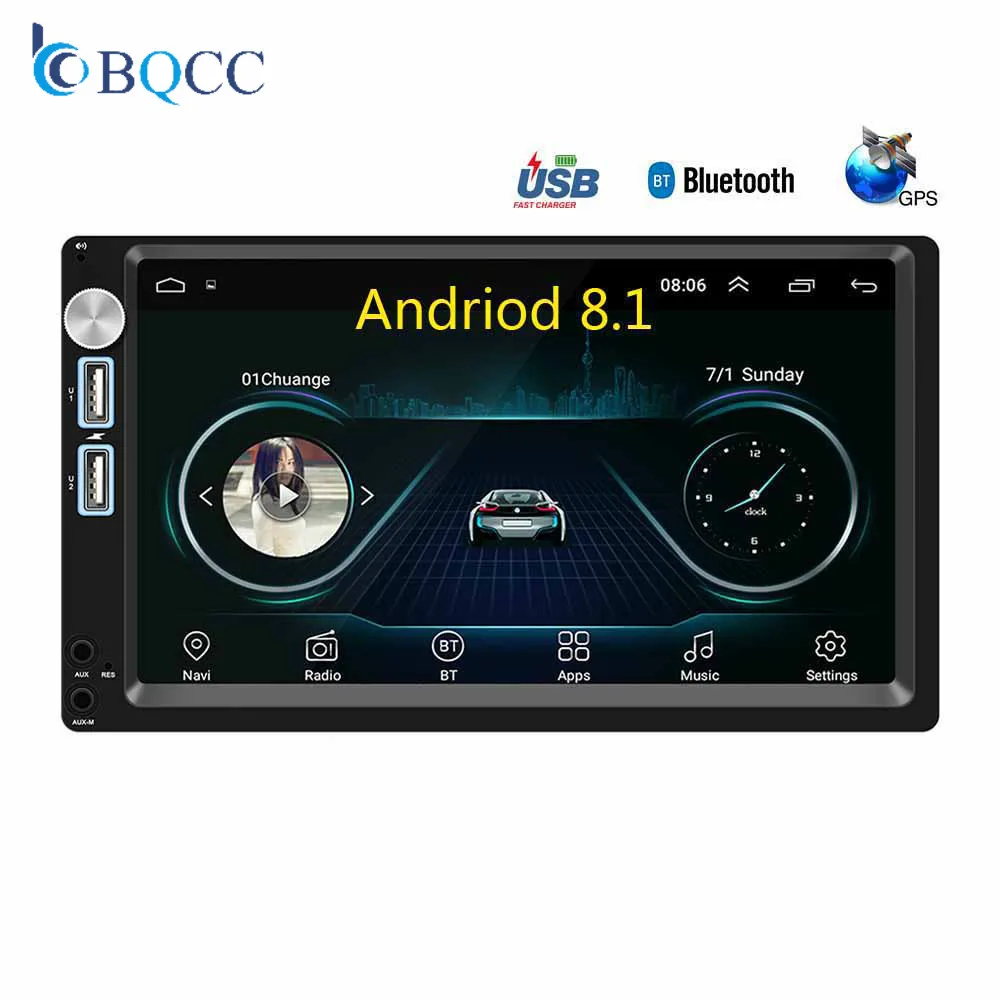 Android 2 Din Автомобильный Радио Мультимедиа Видео Универсальный стерео gps карта wifi Bluetooth плеер Поддержка DVR рекордер камера заднего вида - Цвет: Car Radio Only