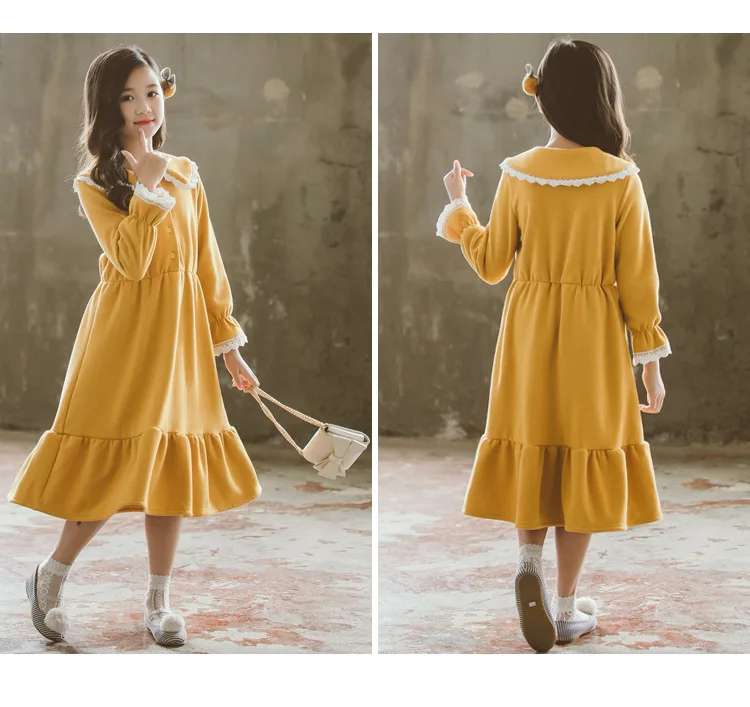 Velvet Christmas Clothes Kids Dresses For Girl Big Girls Dresses Winter 2019 Mother And Daughter Clothing Teenage Girls Dress (2)