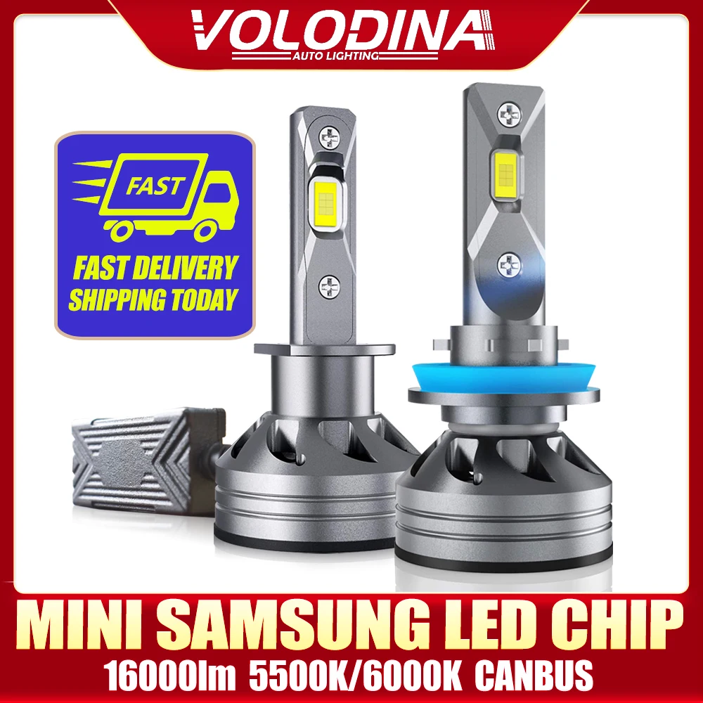Volodina Mini H7 Led Canbus Lampada With SAMSUNG Chips H4 LED Car Headlight Bulbs 6000K H1 9005 HB3 9006 HB4 H8 H11 Fog Lights