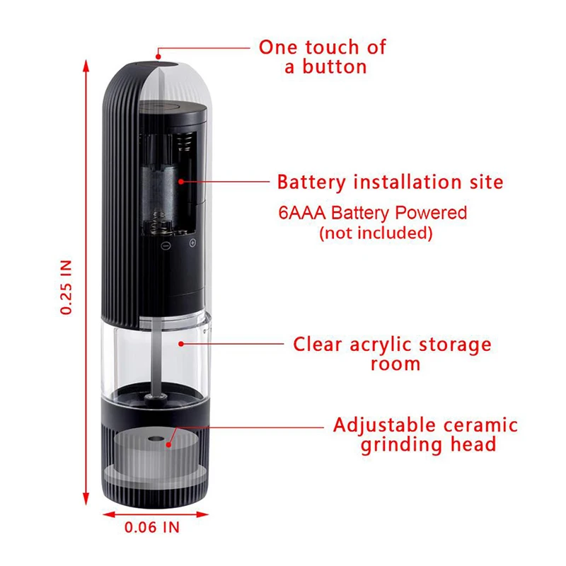 Salt and Pepper Mills,Electric Kitchen Spice Grinders Set With Bright Light,Adjustable Powered Shakers,Automatic One Hand Mills Salt and Pepper Mills,Electric Kitchen Spice Grinders Set With Bright Light,Adjustable Powered Shakers,Automatic One Hand Mills