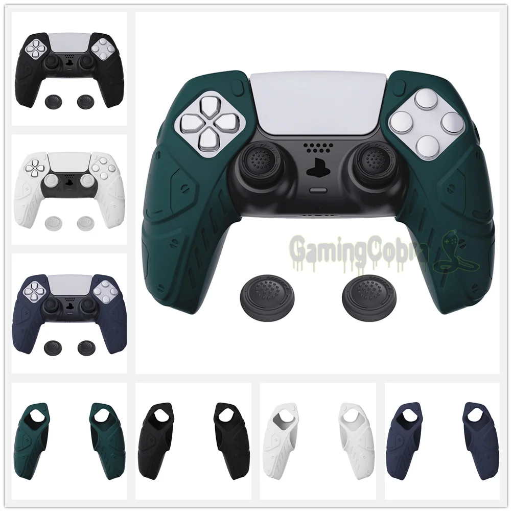 PlayVital Edition Soft Silicone Case Grips Rubber Skins with Thumbstick Caps for PS5 Controller