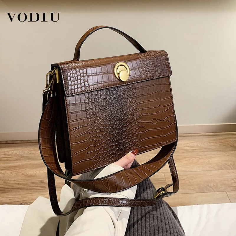 

Bag Women Leather Handbag 2019 Vintage Luxury Designer Stone Pattern Solid Color Female Handbag Leather Shoulder Women's Bags