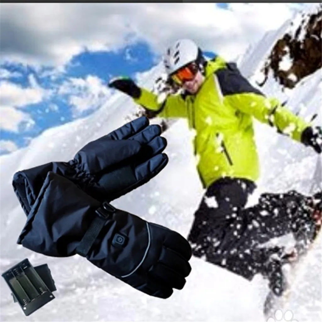 Новые мужские лыжные перчатки, перчатки для сноуборда, мотоциклетные перчатки с электрическим подогревом, зимние теплые термальные лыжные перчатки для сноуборда# G4