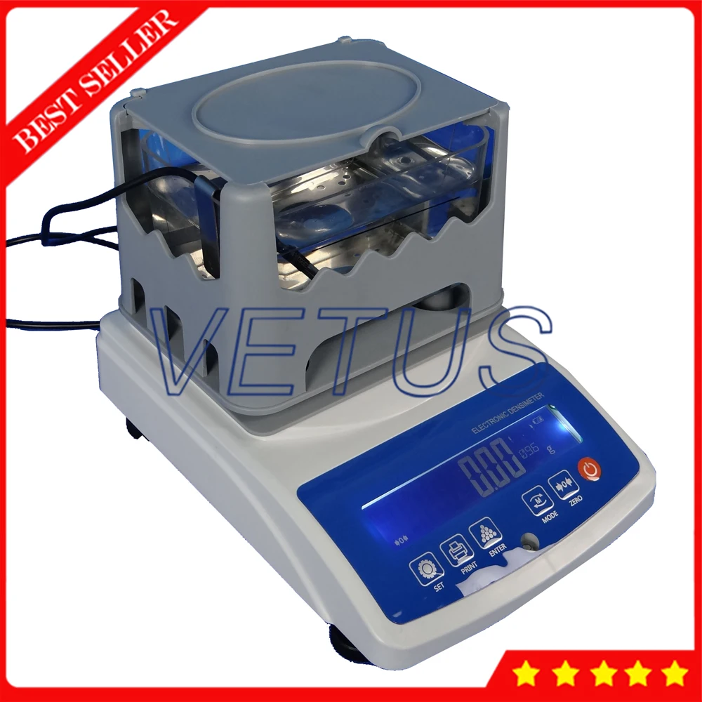 

Electronic Solid Density Meter Densimeter VTS3002SD 300g Capacity For Rubber PVC Plastic Digital Densitometer RS232 Interface