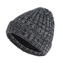 Плотная вязаная шапочка, зимние шапки для мужчин и женщин, вязаная шерстяная шапка, шапка s, повседневная, унисекс, одноцветная, хип-хоп, Skullies, теплая шапка-ушанка
