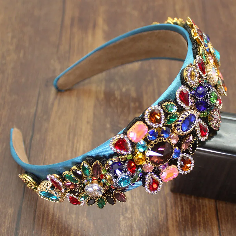 Diadème Doré Vintage Fait à La Main, Couronne De Perles De Cristal, Diadèmes Couronnes, Bandeau De