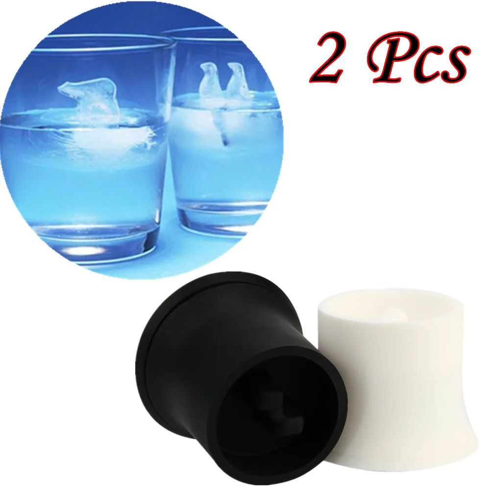 Ice Cube Mould Food Grade Silicone 3D Maker Tray Polar Bear and Penguin Mold Kitchen tools accessories supplies #20 |