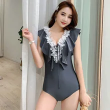 Цельный купальный костюм Цельный купальник цельный купальный костюм женский бикини женский корейский красный женский сексуальный однотонный