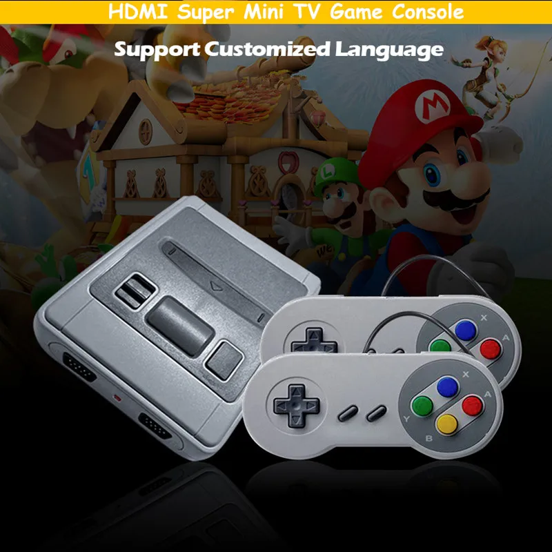 

Family Classic Retro TV Game Console HDMI Super Mini 8bit game player AV Output built-in 621games with dual game controller