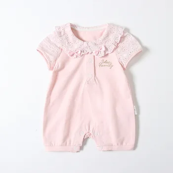 

Summer Baby Girls Rompers Newborn Baby Clothes Toddler Solid Lace Design Romper Jumpsuit One-Pieces 0-2Y