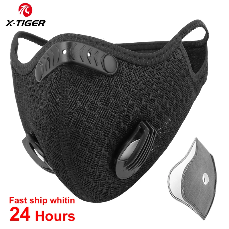 X-TIGER велосипедная маска для лица дышащая анти-загрязнение с фильтрами из