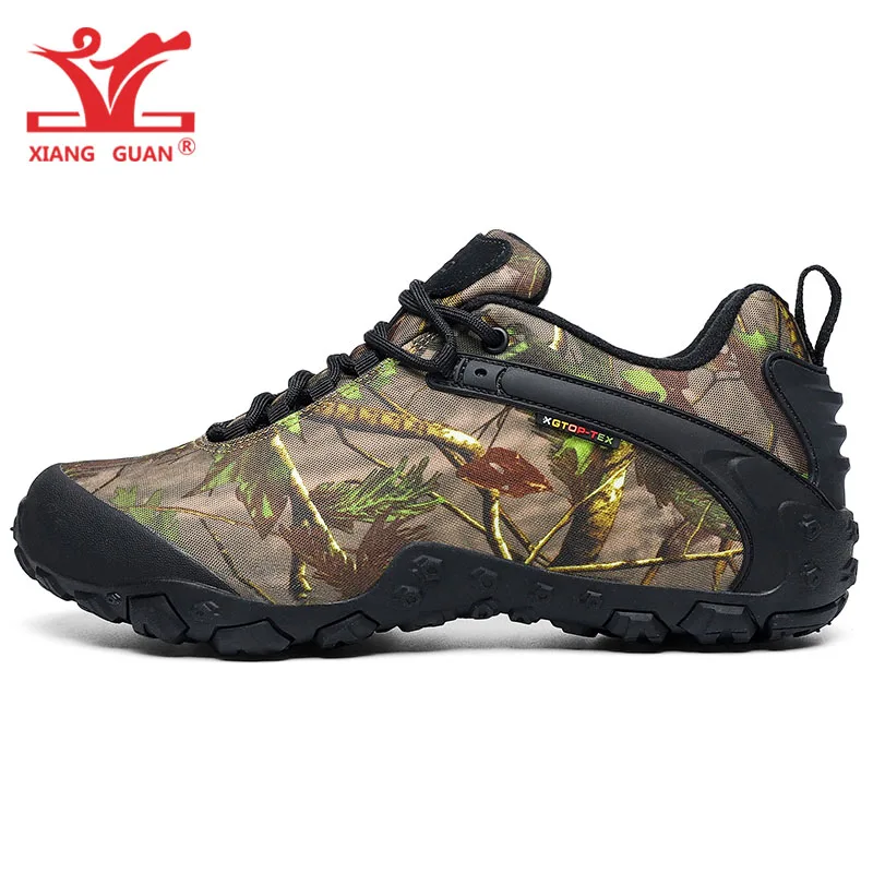 Zapatillas de senderismo impermeables para hombre y mujer, zapatos de camuflaje de arena negra, antideslizantes, para exteriores, Trekking, escalada, caza de montaña