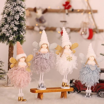 

Christmas Decoration Pendant Creative Cute Angel Lace Pendant Ornaments Window Christmas Tree Ornaments 1pcs