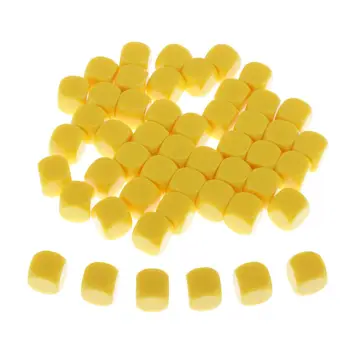 

50Pcs 16mm Round Edge DIY Blank Dices D6 D&D RPG Board Games Dice Table Games Party Gaming Playing Dice Set Yellow Blank Dices