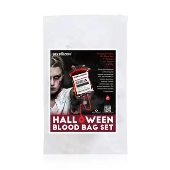 

BESTONZON Halloween Reusable Blood Bag Set Halloween Liquid Bag Zombie Party Favors