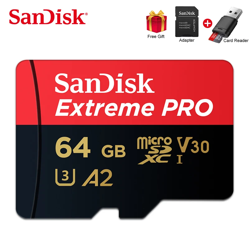 SanDisk Extreme Pro TF 64GB 128GB microSDXC UHS-I Memory Card micro SD Card 32GB microSDHC TF 170MB/s Class10 U3 With SD Adapter samsung memory card Memory Cards