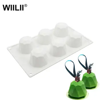 

3D GEM Silicone Cake Mold For Baking Jelly Pudding Chocolate Molds 6 Cavity Diamond Cube Freeze Ice Mould Cake Decoration Tools