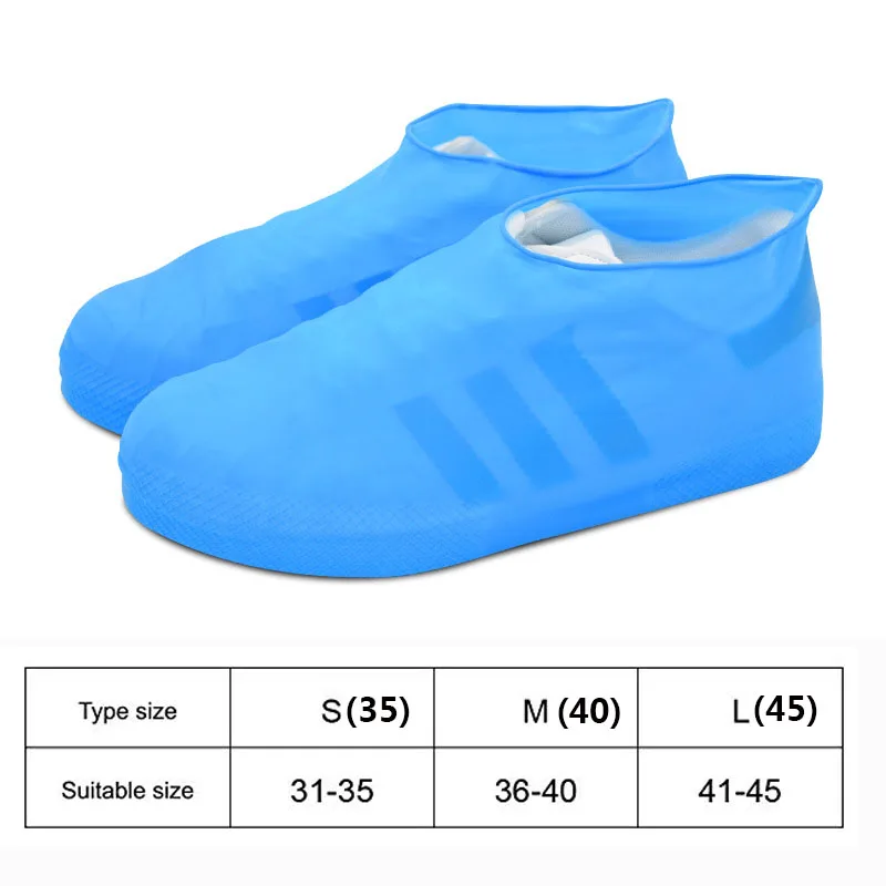 Waterproof Rain Shoe Covers Boots Cover Overshoes Reusable Rainproof Skidproof Protectors Rubber Silicone For Cycling Fishing