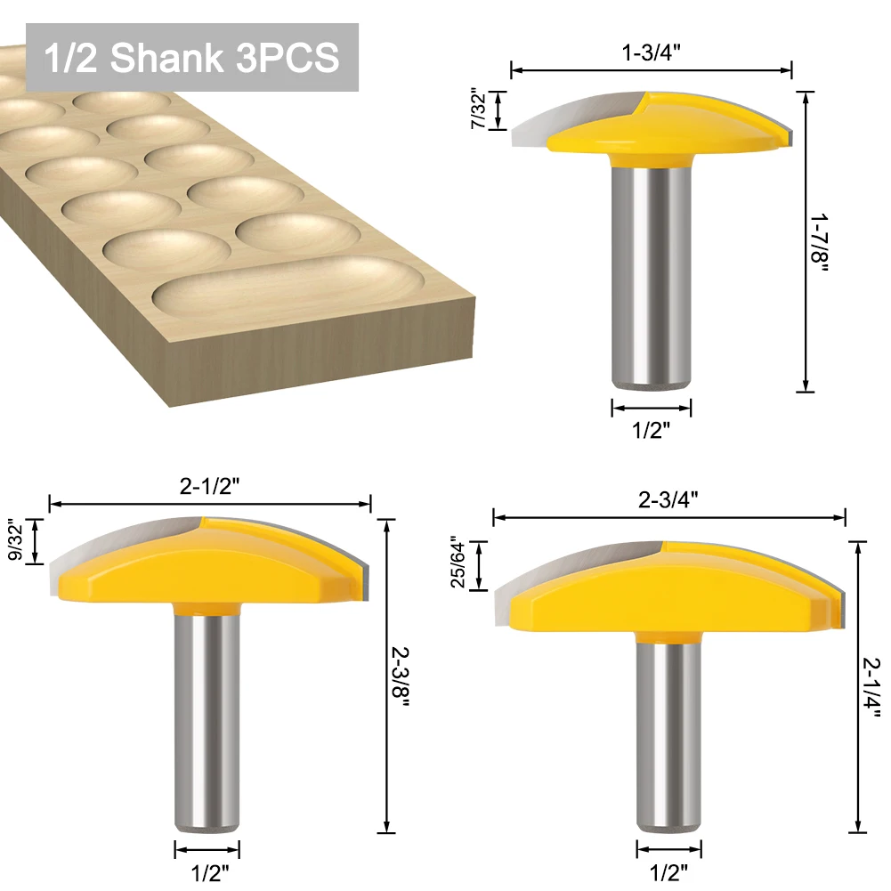 7個 1/4 シャンク 2 フルート ストレートビット 木工ツール ルータービット 木材用 タングステンカーバイドエンドミル フライ 1PC 1/2  
