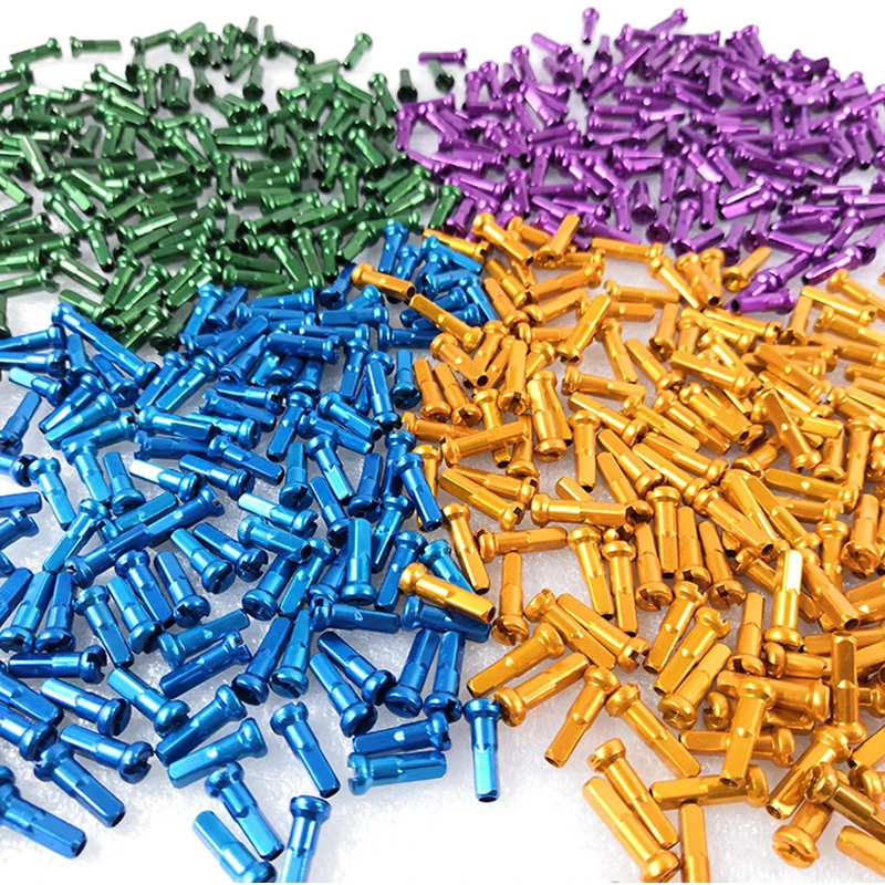 Alloy 7075 spoke nipples 14G aluminum nipple 12mm 14mm 16mm length Blue