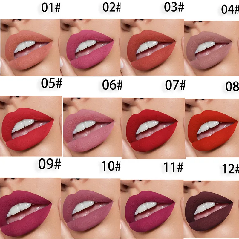 Lasting Matte Lipstick 12pcs Set Moisture Lips Vibrant Pigmented Silky-smooth EY669 Lasting Matte Lipstick 12pcs Set Moisture Lips Vibrant Pigmented Silky-smooth EY669