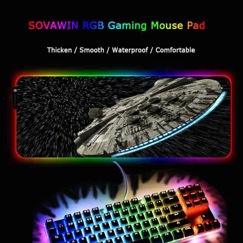 XGZ Звездные войны большой светодиодный светильник RGB водонепроницаемый игровой коврик для мыши USB проводной геймерский коврик для мыши коврик 7 ярких цветов для компьютера ПК