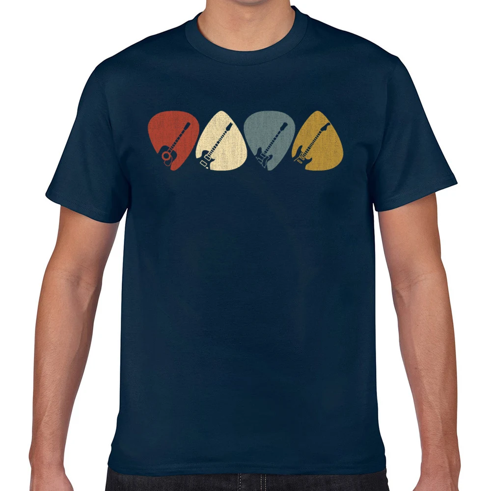 Tops T Shirt Men guitar pick for 