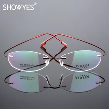 Новая роскошная Ультралегкая овальная оправа для очков, женские гибкие очки без оправки из сплава, оправы для очков, высококачественные компьютерные очки 815