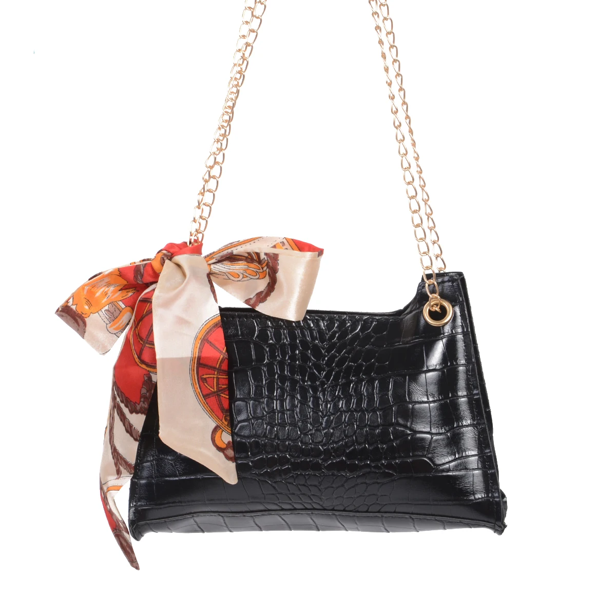 

2020 Women Elegant Shoulder Bag Classic Crocodile Pattern Tote Purse Lady Metal Chain Travel Party Daily Scarves Decor Handbags