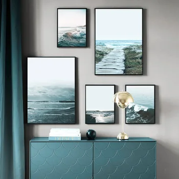 

Scandinavian Decoration Sea Beach Ocean Waves Poster and Print Wall Art Picture Canvas Painting Modern Home Room Cuadros Decor