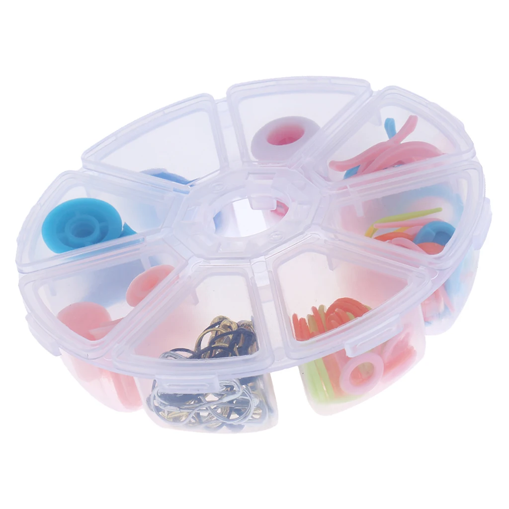 96 Pieces Knitting Crochet Sewing Accessories Supplies Tools Kit Plastic Markers Holder Counter Markers with Clear Storage Case