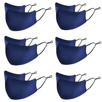 

6PCS Solid Kids Washable Anti-pollution Mouth Anti-dust Face Cover Facemask Adjustable Fabric Cloth Masque Mascarillas маска