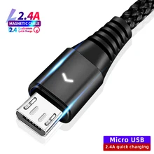 Micro USB кабель 0,3 м 1,2 м 1,8 м нейлон быстрая Синхронизация данных зарядки зарядное устройство кабель провод для Samsung Xiaomi LG мобильный телефон HTC кабели