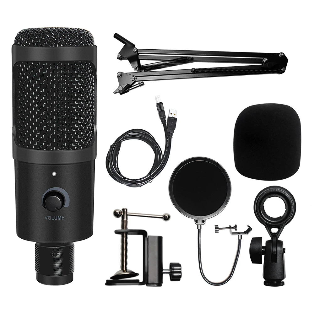 do computador com suporte do microfone do