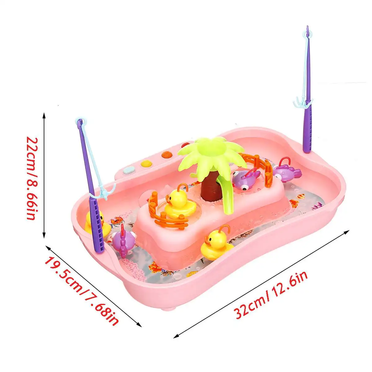 Fishing Toys For Kids Rotating 19.5*22*32cm Fish Game Plastic Parent-Child  Interactive