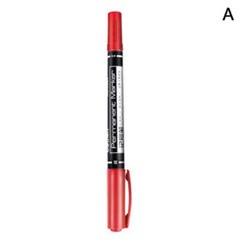 

3pcs/pack Twin Tip Permanent Markers, Fine Point, ( 0.5mm-1mm Black, Ink, Blue, ) Red U1U4