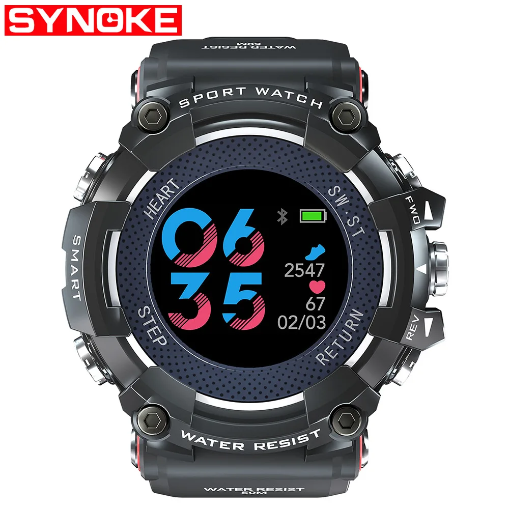 

SYNOKE Bluetooth Smart Watch Sports Step Count Color Large Dial Sleep Monitoring Alarm Waterproof Watch