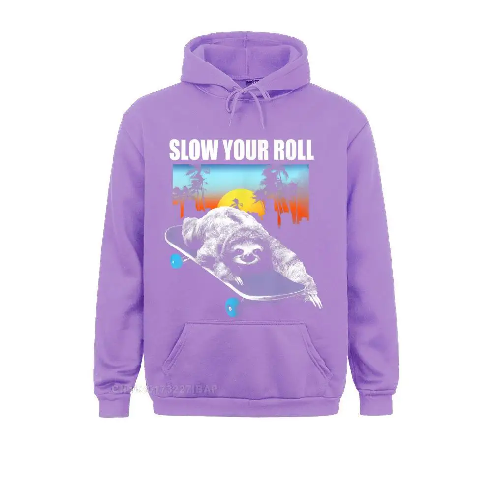 Sudadera con capucha de manga larga de verano con estampado de perezoso en patineta y texto "Despacio" Sudadera con capucha de verano y otoño para jóvenes Sudadera con capucha estampada Funky