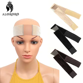 

Alororo Adjustable Soft Velvet Women Lace Wig Grips Non-Slip Elastic Band Brown/Black/Beige Velcro Fastener Grip Headband